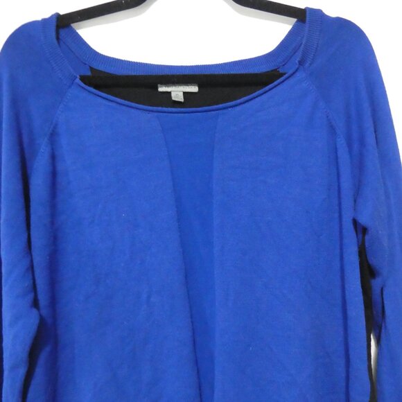 JOSEPH A. | xl - extra large | Blue Long Sleeve Lightweight Sweater | Black Back - Picture 4 of 15
